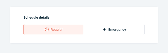 The Schedule type toggle with